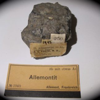 Allemontite, mine des Chalanches, Allemont, Oisans, Isère.