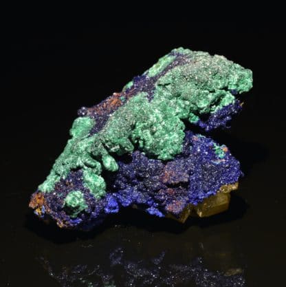 Azurite, malachite et fluorine, Aouli, Maroc