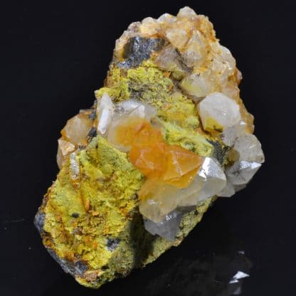 Galène, pyromorphite, wulfénite, L'Argentolle, Saône et Loire, France.