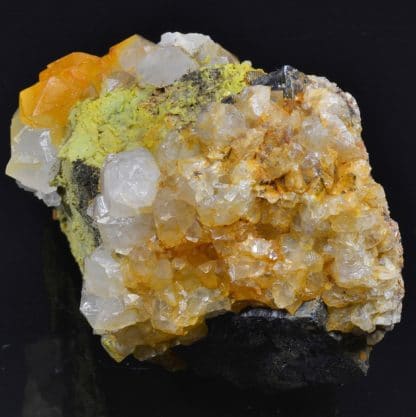 Galène, pyromorphite, wulfénite, L'Argentolle, Saône et Loire, France.