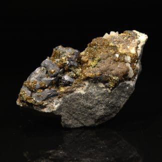 Hydroniumjarosite, galène et sphalérite, mine de Trèves, Gard.