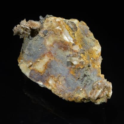 Plumbojarosite et cérusite, Chaillac, Indre.