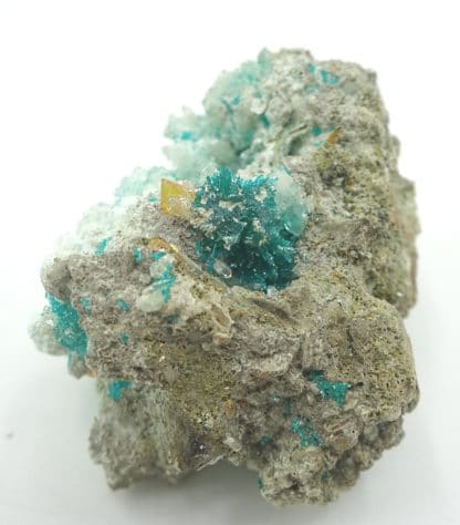 Dioptase, wulfénite, Saint Anthony, Tiger, USA.