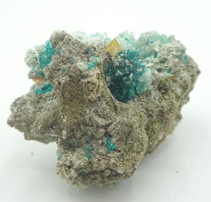 Dioptase, wulfénite, Saint Anthony, Tiger, USA.