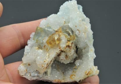 Fluorine bleue sur Quartz, Le Burc (Le Burg), Tarn, France.