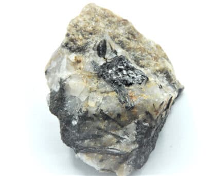 Wolframite et Tourmaline, Butte de Bouder, Pont-Scorff, Finistère.