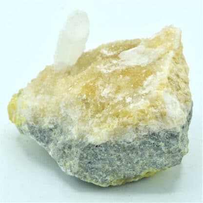 Célestite (célestine) sur Soufre, Mine de Machów, Pologne.