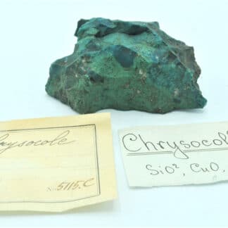 Chrysocole et Malachite, Avec Étiquette Vésigné, Russie.