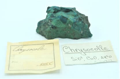 Chrysocole et Malachite, Avec Étiquette Vésigné, Russie.