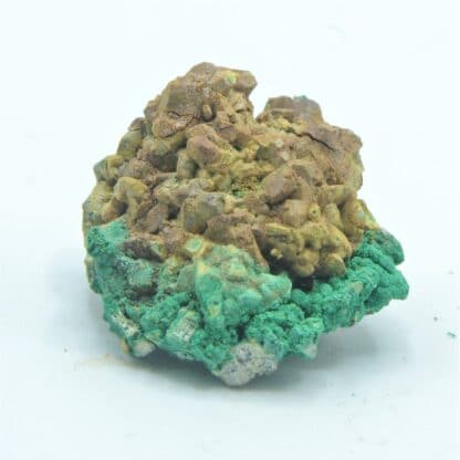 Bindheimite sur Bournonite et Malachite, Usclas-du-Bosc, Loiras, Hérault.