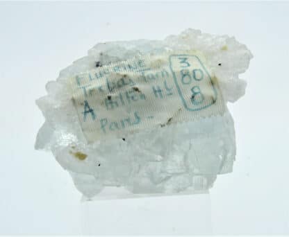 Quartz sur cristaux de fluorine (fluorite) bleutée, Trébas, Tarn.