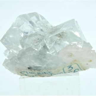 Quartz sur cristaux de fluorine (fluorite) bleutée, Trébas, Tarn.