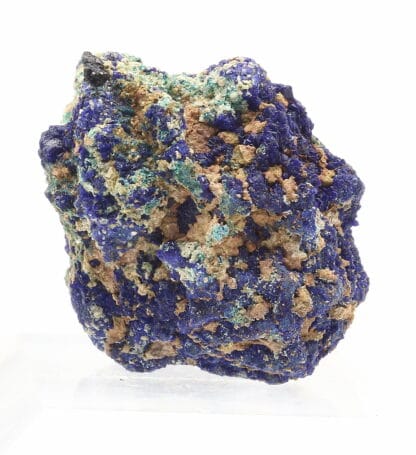 Pseudomorphose de Cuprite en Malachite, sur Azurite, Chessy, Rhône.