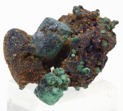 Cuprite pseudomorphose de malachite et azurite, Chessy, Rhône.