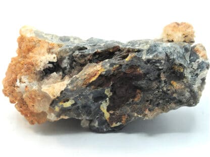 Hémimorphite blanche sur Cérusite, M’Fouati, Congo, Afrique.