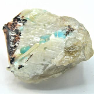 Hémimorphite bleue sur Cérusite, M’Fouati, Congo, Afrique.