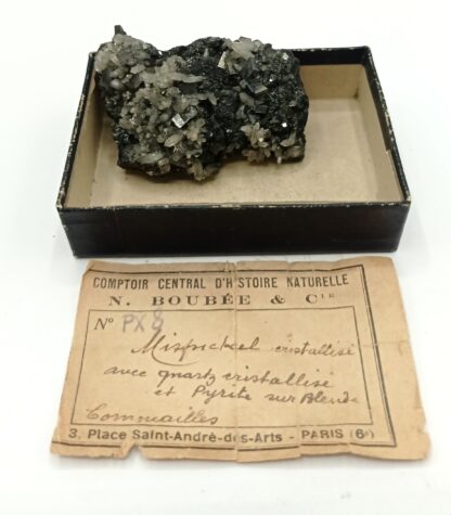 Arsénopyrite, Pyrite, Quartz et Sphalérite, Cornouailles (Cornwall), Royaume-Uni.