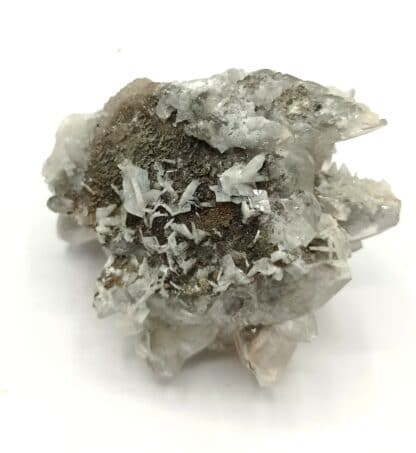 Barytine (Baryte) sur Calcite, Catalogne, Espagne.