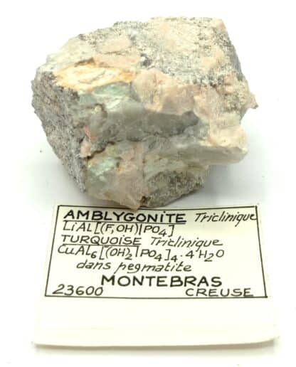 Amblygonite et Turquoise, Montebras, Creuse, Limousin.