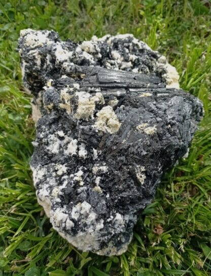 Tourmaline (Schorl) et Gilbertite, Carrière Menou, Saint-Salvy, Tarn.