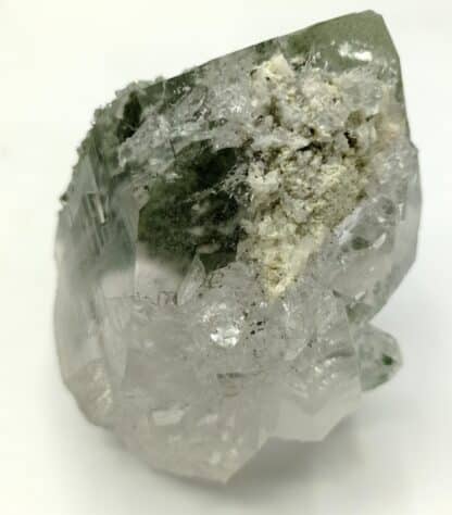 Apophyllite sur Quartz, Tunnel du Saint-Gothard, Suisse.