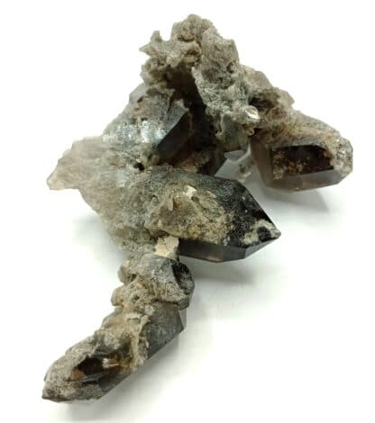 Quartz fumé et Brookite, Puiva, Oural, Russie.