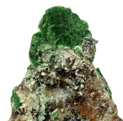 Torbernite, Les Bois-Noirs, Saint-Priest-la-Prugne, Forez, Loire.