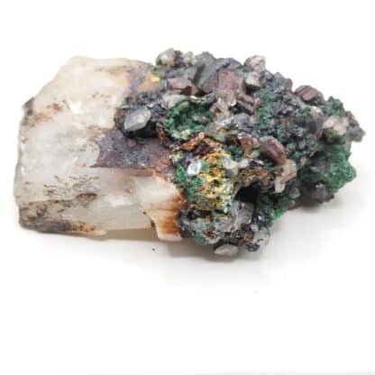 Cérusite et Malachite sur Baryte, La Caune des Causses, Palairac, Aude.