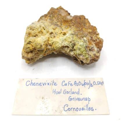 Chenevixite, Wheal Gorland, Cornouailles, Royaume-Uni.