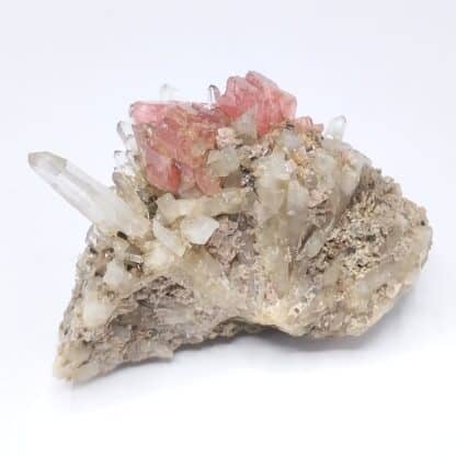 Rhodochrosite & Quartz (Macle), Pasto Bueno, Pérou.