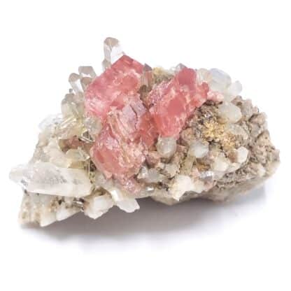 Rhodochrosite & Quartz (Macle), Pasto Bueno, Pérou.