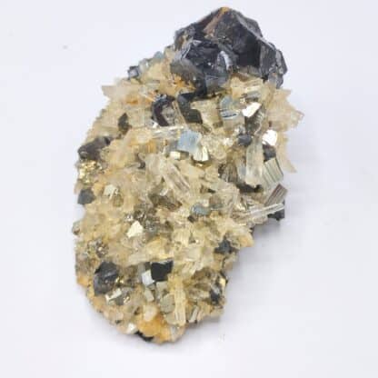 Blende (Sphalérite), Pyrite & Quartz, Huanzala, Pérou.