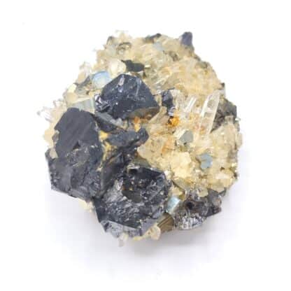 Blende (Sphalérite), Pyrite & Quartz, Huanzala, Pérou.