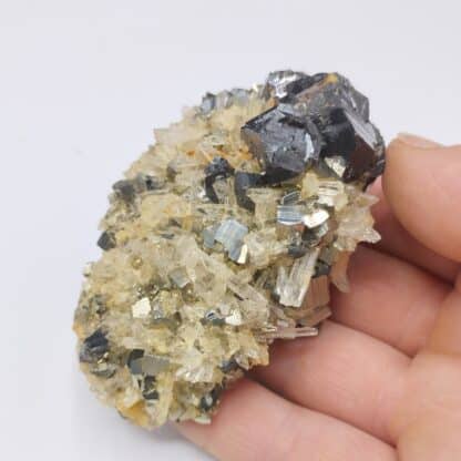 Blende (Sphalérite), Pyrite & Quartz, Huanzala, Pérou.