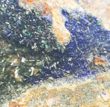 Olivénite, Azurite, Mine de Cap Garonne, Le Pradet, Var.