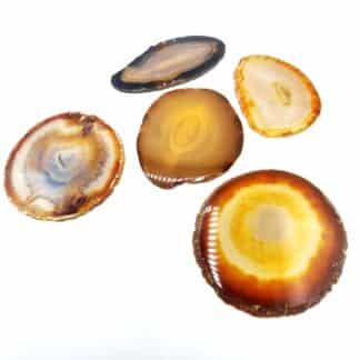 Agates (lot de 5), Rio Grande do Sul, Brésil.