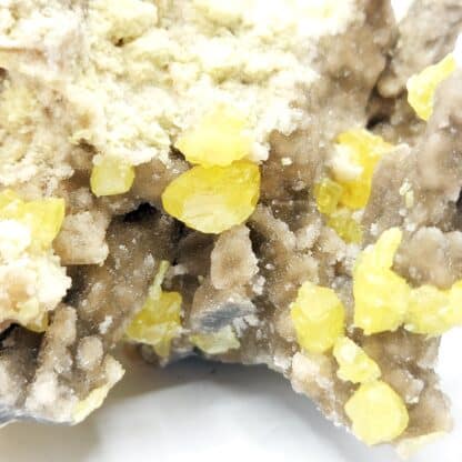 Soufre et Aragonite, Mine de Machow, Pologne.