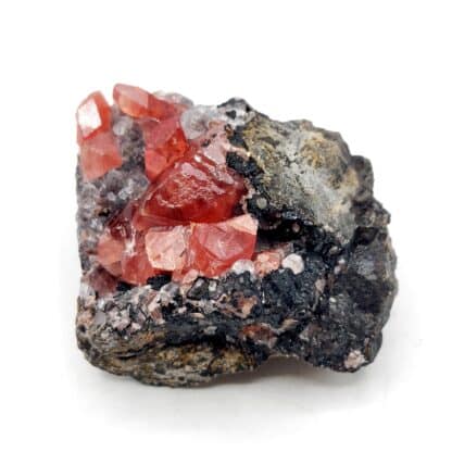 Rhodochrosite, fluorite, Mine d'Uchucchacua, Lima , Pérou.