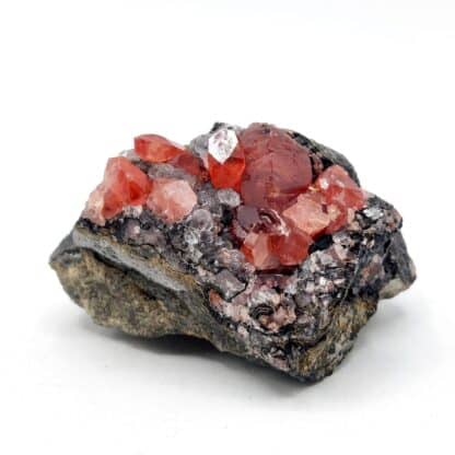 Rhodochrosite, fluorite, Mine d'Uchucchacua, Lima , Pérou.