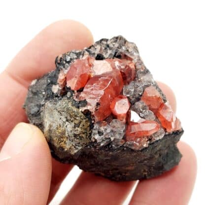 Rhodochrosite, fluorite, Mine d'Uchucchacua, Lima , Pérou.