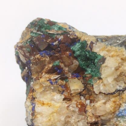 Azurite, Malachite, Fluorite & Cuprite, Ouégoa, Nouvelle-Calédonie.